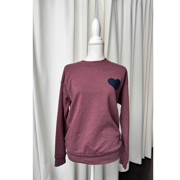 SPRWMN Heart Sweatshirt in Pinot, Size Small, NWT - Picture 2 of 13